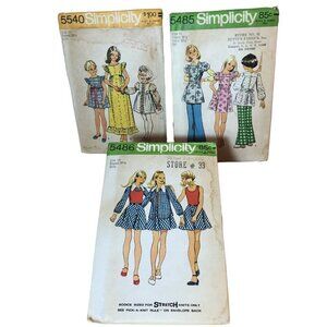 SIMPLICITY 1970's Girls Sewing Patterns‎ Lot 3 Size 10 Pant Skirt Dress Tunic